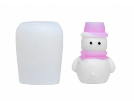 Molde silicona muñeco de nieve con sombrero
